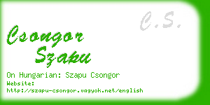 csongor szapu business card